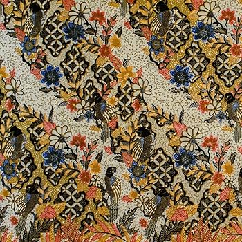 Amazon | バティック 生地 布 インドネシア ジャワ更紗 絵画の